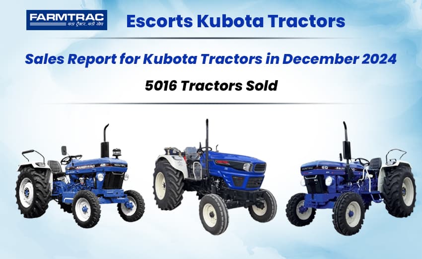 Sales Report for Kubota Tractors in December 2024: 5016 Tractors Sold